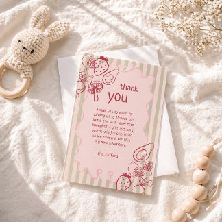 Drawn Locally Grown Farmer's Market Baby Shower  Bedankkaart