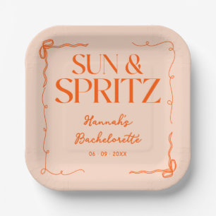 Drawn Sun en Spritz vrijgezellenfeest Papieren Bordje