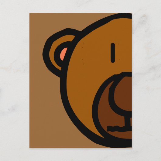 Drawn Teddy Bear Face Briefkaart (Voorkant)