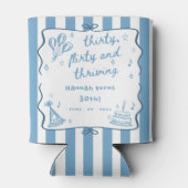 Drawn Thirty, Flirty, & Thriving 30th Birthday Blikjeskoeler (Achterkant)