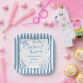 Drawn Thirty, Flirty, & Thriving 30th Birthday Papieren Bordje (Feest)