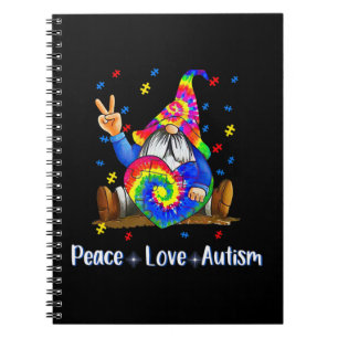Drawstring sluitingPeace Love Autism Gnome Autism Notitieboek