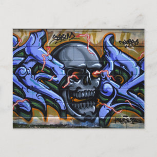 Dreadful Skull met brandende ogen Briefkaart