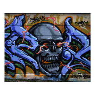 Dreadful Skull met brandende ogen Perfect Poster