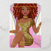 Dreadlock Anniversaire Foil Invitation (Recto)