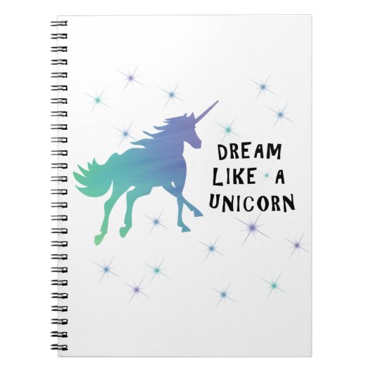 Dream als een Unicorn notebook Notitieboek (Voorkant)