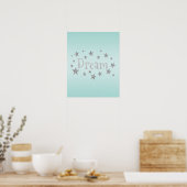 Dream Aqua met Silver Glitter Poster (Keuken)