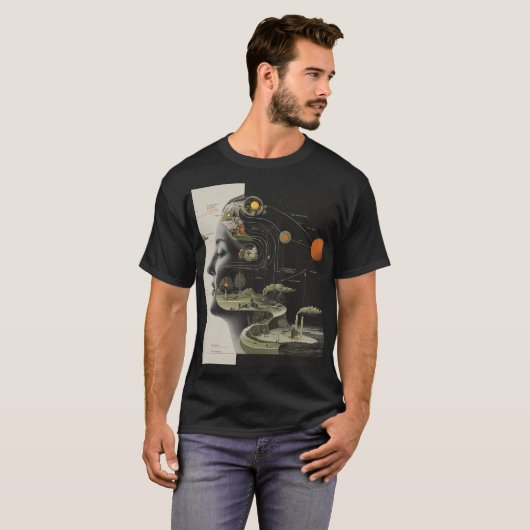 Dream Atlas — Surreal Mind Map Collage T-shirt (Voorkant volledig)