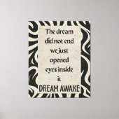 Dream Awake Quote Ar Stretched Canvas Print (Voorkant)