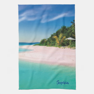 Dream Beach (persoonlijke naam) Kitchen Towel Theedoek