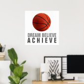 Dream Believe Achieve Basketball Poster (Bureau à domicile)