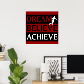 Dream Believe Achieve Basketball Poster (Bureau à domicile)