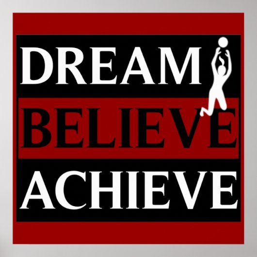 Dream Believe Achieve Femens Volleyball Poster (Devant)