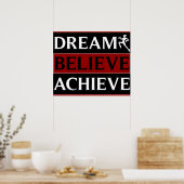 Dream Believe Achieve Fitness Poster (Cuisine)