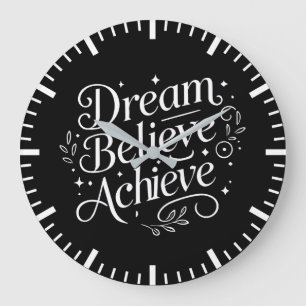 Dream Believe Achieve - Gym, drukte, succes Grote Klok