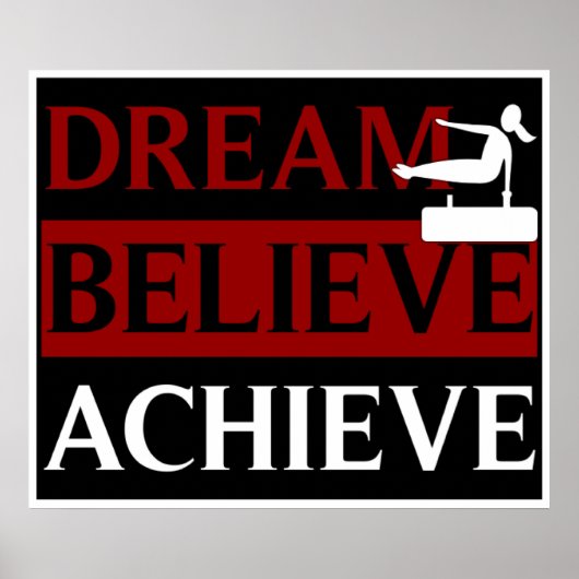 Dream Believe Achieve Gymnastics Poster (Voorkant)
