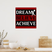 Dream Believe Achieve Weightlifting Poster (Cuisine)