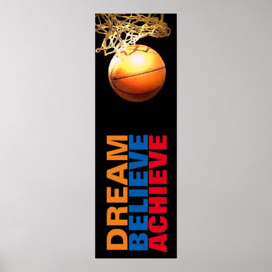 Dream Believe bereiken basketbal stijlvolle deur Poster (Voorkant)