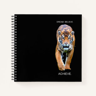 Dream Believe Succes behalen Quote Tiger Elegant Notitieboek