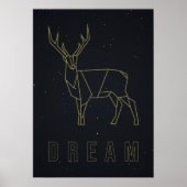 Dream-bevestiging poster geel origamihert (Voorkant)