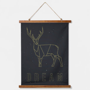Dream-bevestiging poster geel origamihert hangend wandkleed