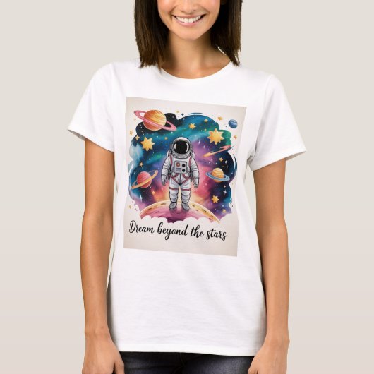 Dream Beyond the Stars – Standing AstronautT-Shirt T-shirt (Voorkant)