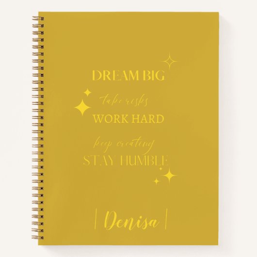 Dream Big | Ajouter Votre Journal De Nom (Devant)