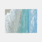 Dream Big Aqua Beach Ocean Scene Landschap Fleece Deken (Voorkant (Horizontaal))