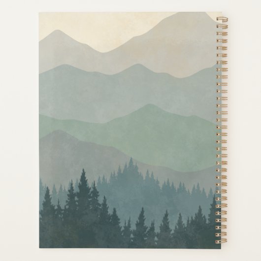 Dream Big Blue Boho Mountains Retro Planner (Dos)