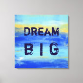 Dream Big - Blue Turquoise Nautical Abstract Art Canvas Afdruk (Voorkant)