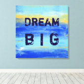 Dream Big - Blue Turquoise Nautical Abstract Art Canvas Afdruk (Insitu (Houten vloer))