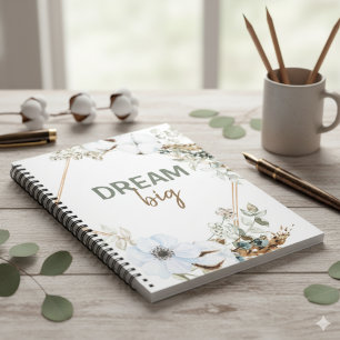 Dream Big Boho Chic Pampas Grass Insping Quote Notitieboek