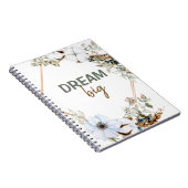 Dream Big Boho Chic Pampas Grass Insping Quote Notitieboek (Rechterzijde)