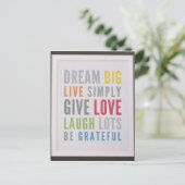 Dream Big Briefkaart Blijf in contact (Staand voorkant)