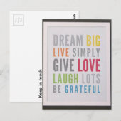 Dream Big Briefkaart Blijf in contact (Voorkant / Achterkant)