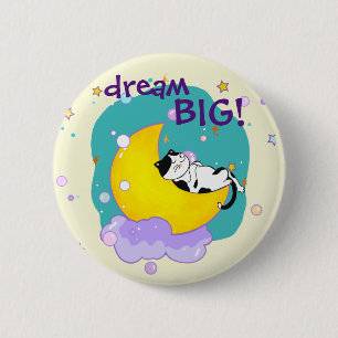 "Dream Big" Cat die op de motorkat springt Ronde Button 5,7 Cm