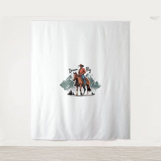 Dream Big - Cowboy Riding Horse Wandkleed (Voorkant)