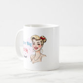 Dream Big Demotivational Funny Retro Pinup Koffiemok (Voorkant links)