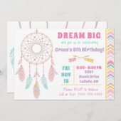 Dream Big Dream Catcher Invitation Anniversaire (Devant / Derrière)