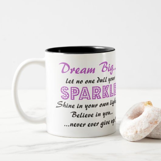 Dream Big en laat niemand je Mok misleiden (Met donut)