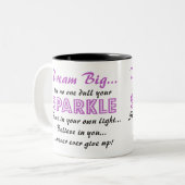 Dream Big en laat niemand je Mok misleiden (Voorkant links)