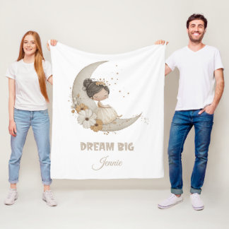 Dream Big Fairy Moon Child - Persoonlijke naam Fleece Deken