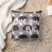 Dream Big Grey and Blush Brush Script Sierkussen (Deken)