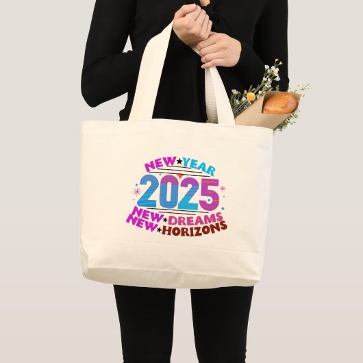 Dream Big in 2025: Canvas tas van een nieuw begin (Voorkant (product))