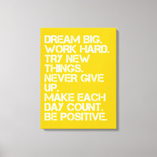 Dream Big Inspirerend - 18 x 24 inch Canvas Afdruk