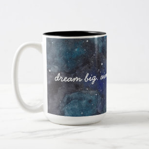 Dream Big Inspirerend Galaxy in Blue Tweekleurige Koffiemok