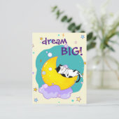 "Dream Big"-kat dat op de maanpas springt Briefkaart (Staand voorkant)