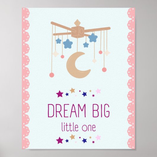 Dream big kids room decor Poster (Devant)