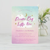Dream Big Little One 1st Birthday Invitation (Debout devant)