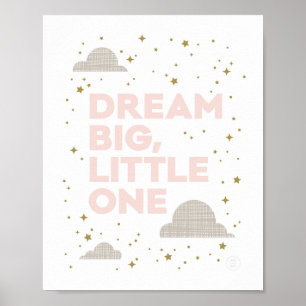 Dream Big, Little One Art Print in Blush Pink
